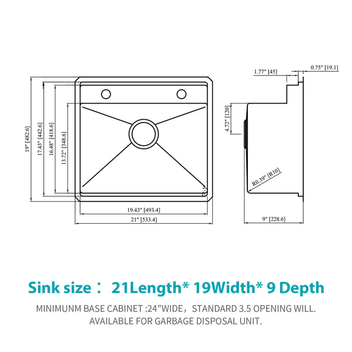Undermount Bar Sink With Folding Faucet