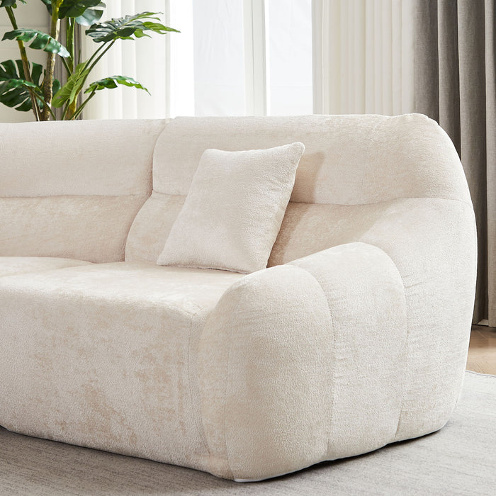Luxury Curved Corner Sectional Sofa With 4 Pillows