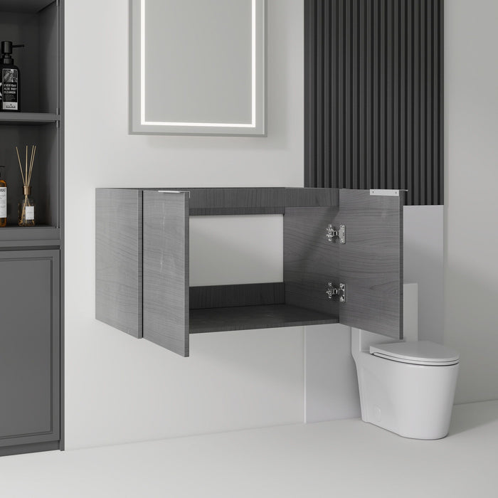 Floating Bathroom Vanity Cabinet With Soft Close Double Doors, Spacious Interior Storage, Wall Mounted, Cabinet Only