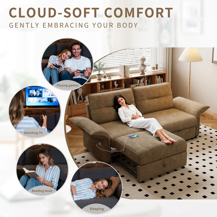 Sofa Bed With Convertible Design, Living Room Furniture