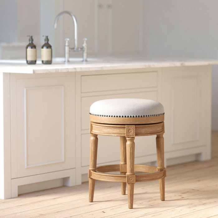 Rustic Elegance Backless Swivel Stool