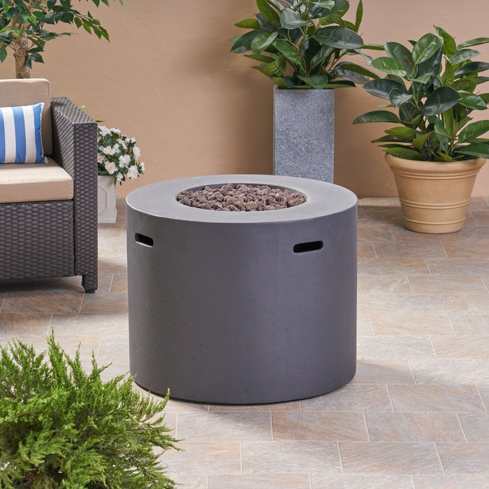Round Iron Fire Pit With 40,000 Btu