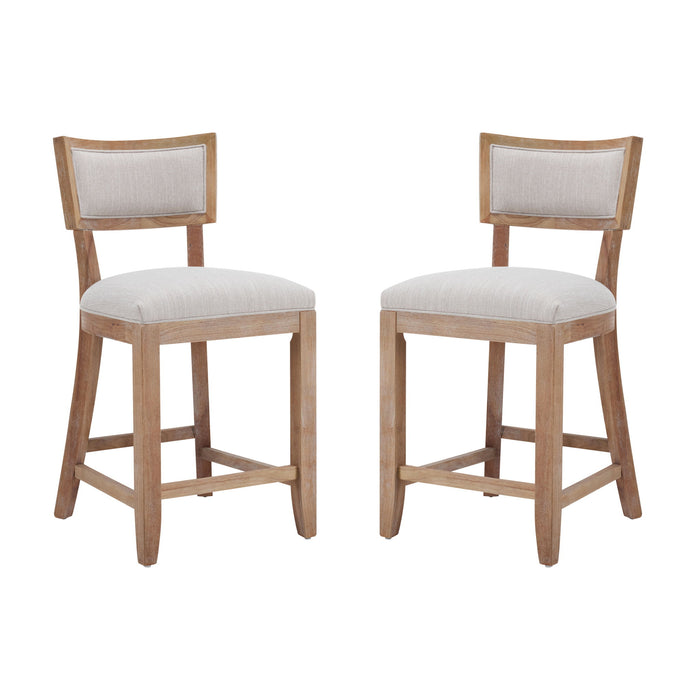Upholstered Counter Height Bar Stools With Comfy Back (Set of 2)