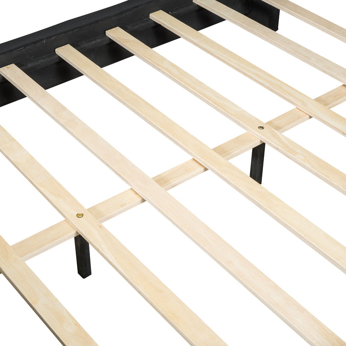 Upholstered Bed With Slats Support, No Box Spring Needed
