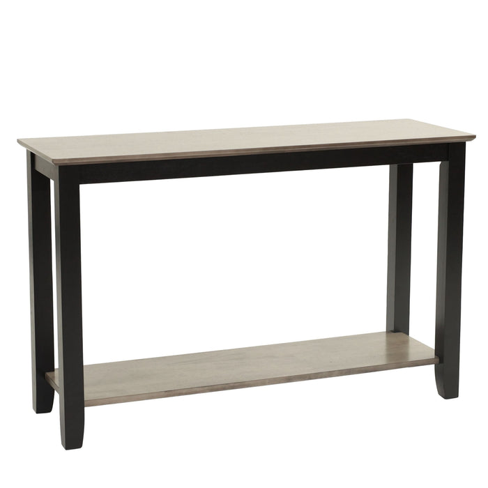 3 Piece Table Set With Open Shelf Storage, Includes Coffee, End & Console Table - Black / Black / Gray / Gray