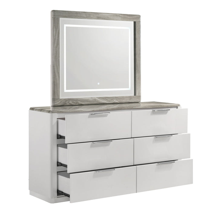 Jazz - LED Mirror With Touch Sensor Switch (Dresser Not Included) - White