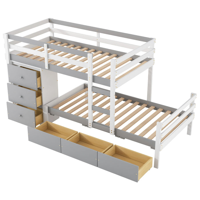 Loft Bunk Bed With Drawers And Ladder