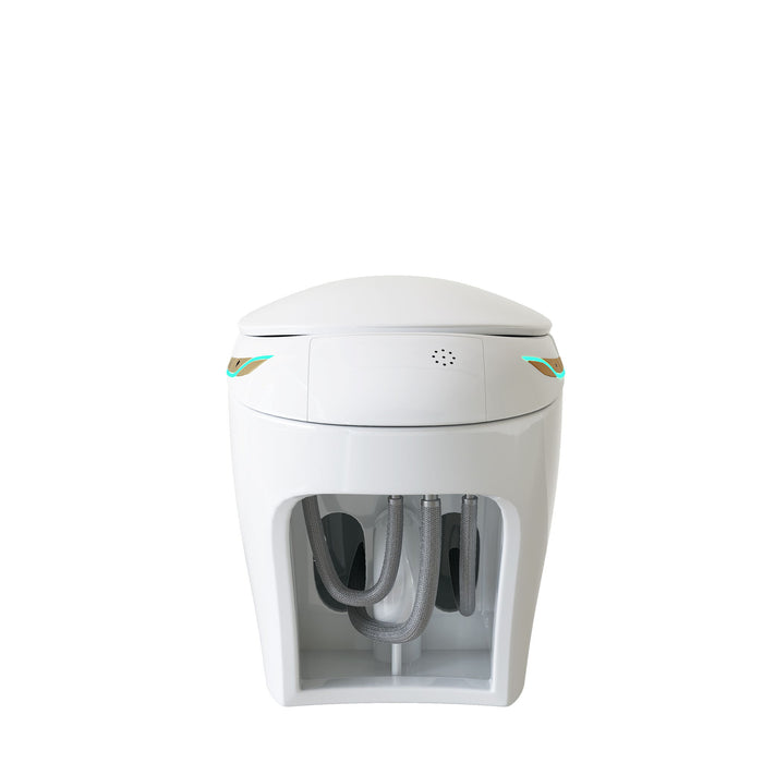 Unique Smart Toile With Built In Bidet, Auto Open / Close Seat, Foot Sensor, LED Display, Night Light, Warm Water & Dryer Ceramic