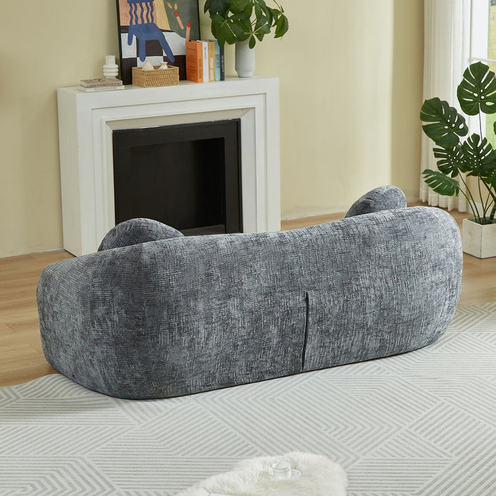 Curved Convertible Sofa, 2 In 1 Frameless Folding Sofa Bed With Pull Out Base And Deep Seat