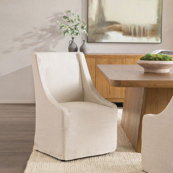 Warwick - Upholstered Rolling Dining Chair