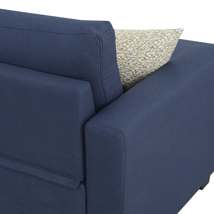 Reversible Sectional With Pop Up Sleeper And Hidden Storage Chaise - Navy