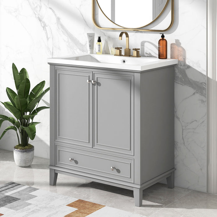 Modern Bathroom Vanity With Sink Combo, Multi Functional Cabinet With Doors And Drawer