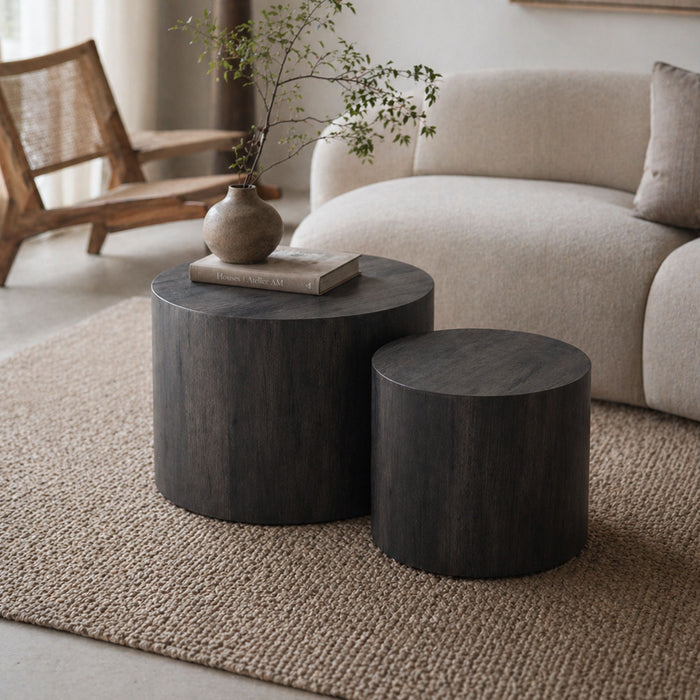 Modern Round Nesting Coffee Table (Set of 2)