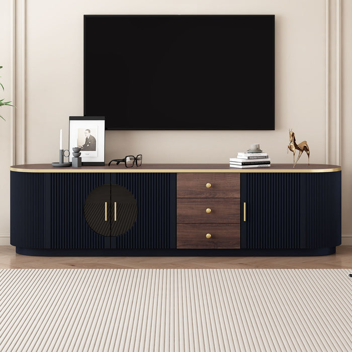 Minimalist TV Stand With 3 Drawers And 1 Shelf