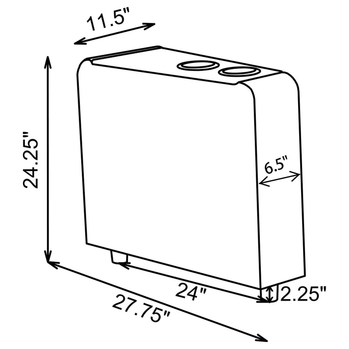 Nseluka - Upholstered Wedge Console For Home Theater With Cupholders - Black