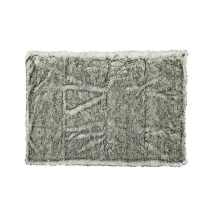 Luxury Throw Blanket With Streaks - Gray