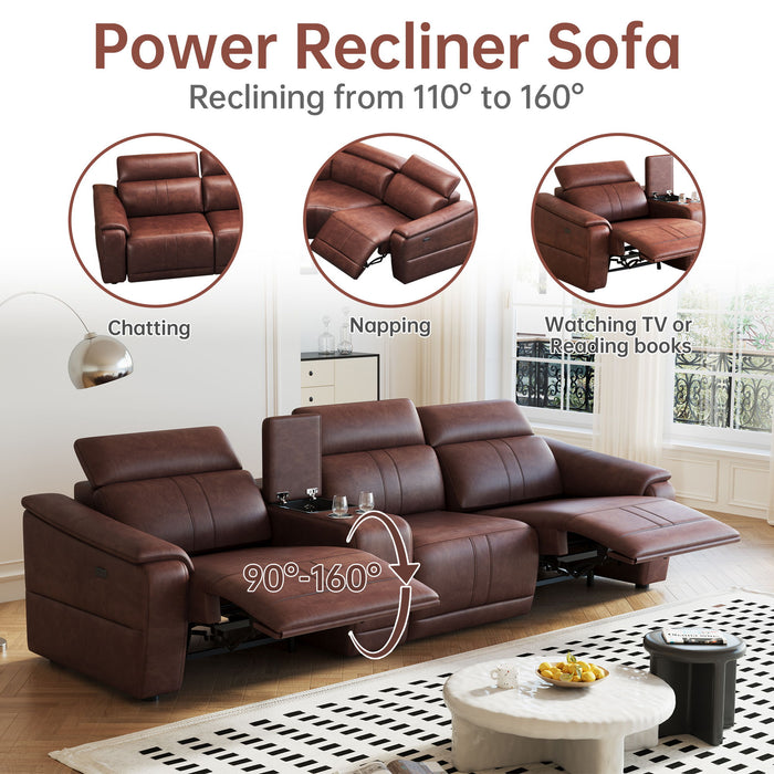 Modular Sofa With Recliners And Cup Holders Sectional Set