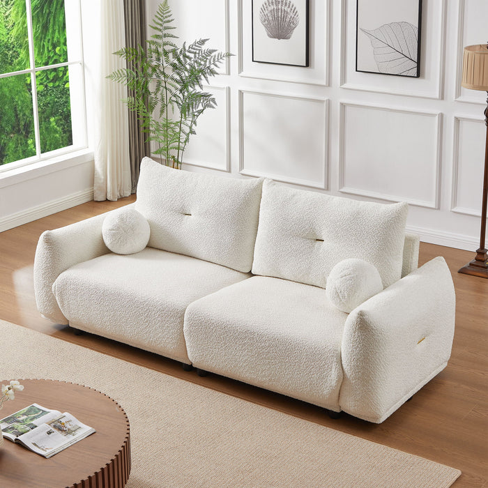 2 Seater Cushion Comfortable Sofas With 2 Cushions And 2 Ball Pillows
