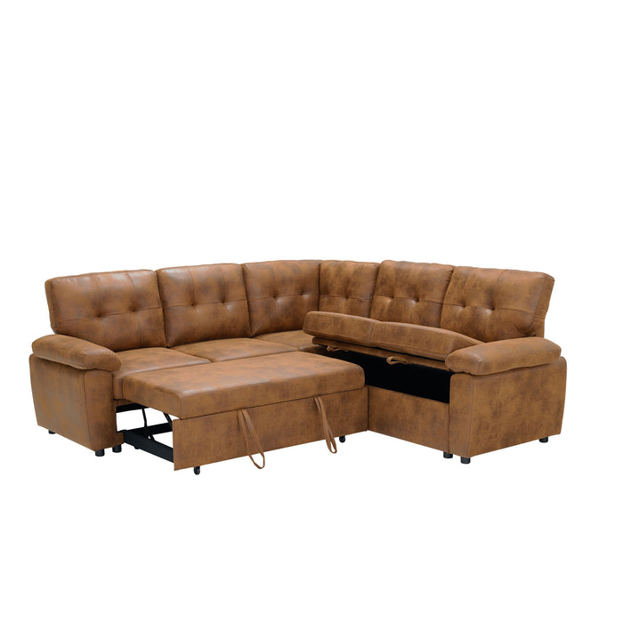 Convertible Sectional Sofa Bed With Pull Out Sleeper And Storage