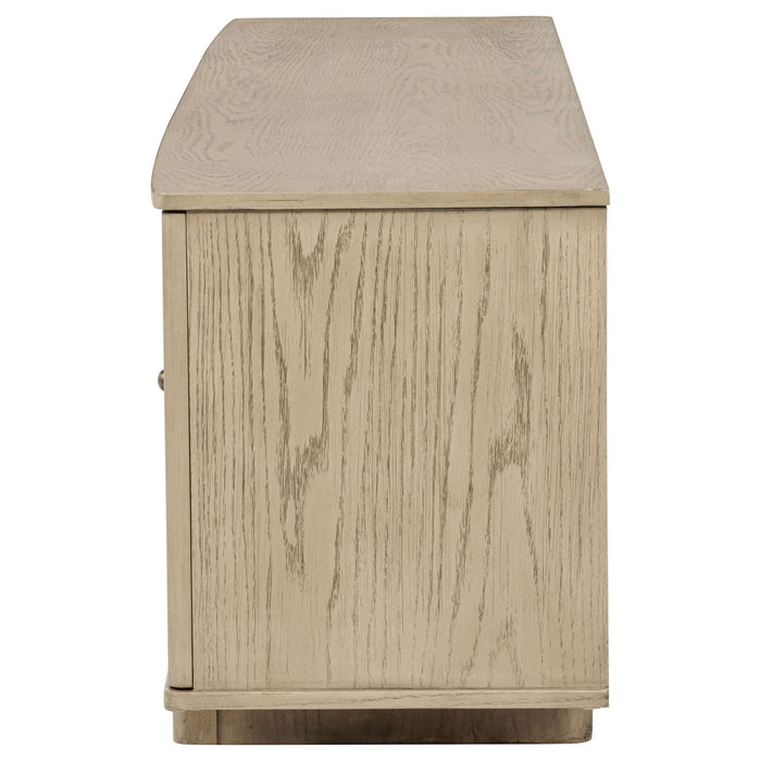 Kimpton - 4 Door Cane TV Stand Media Console - Beige