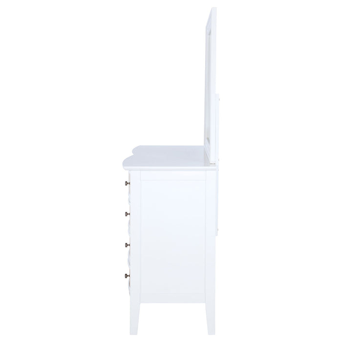 Talia - 10 Drawer Dresser And Mirror Set - White