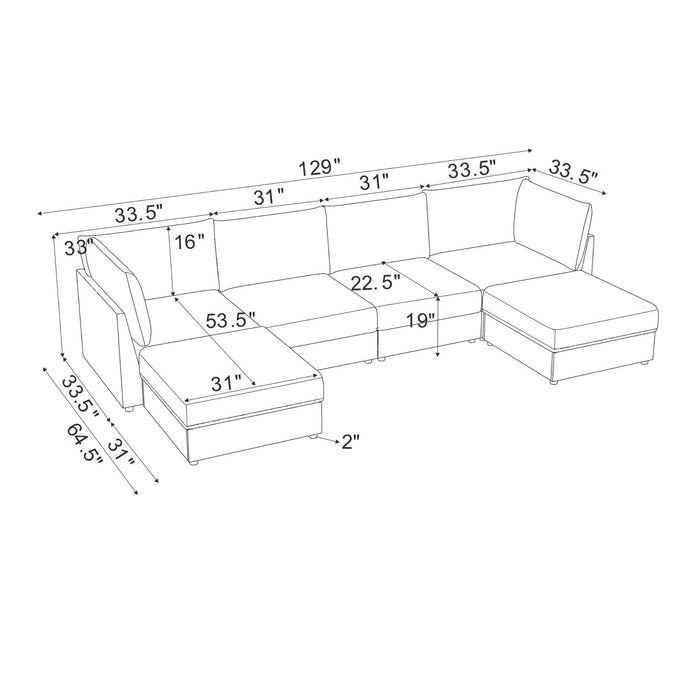 Modern Reversible Modular Sectional