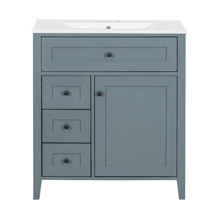 Bathroom Vanity With Sink, 3 Drawers And Adjustable Shelf, Freestanding Storage Unit