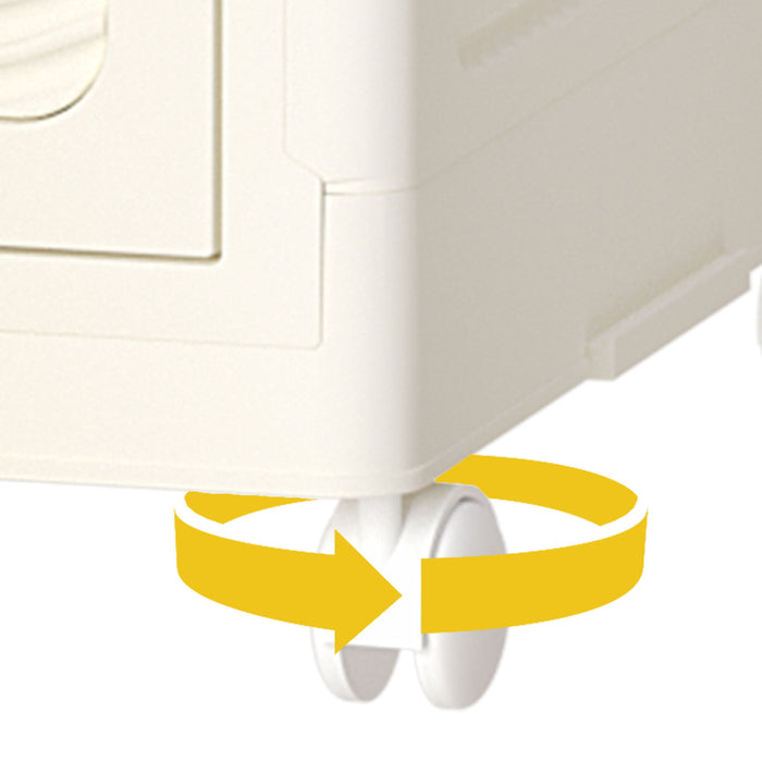 Portable Wardrobe Closet Storage Organizer With Magnetic Doors And Hanging Rod - Cream White