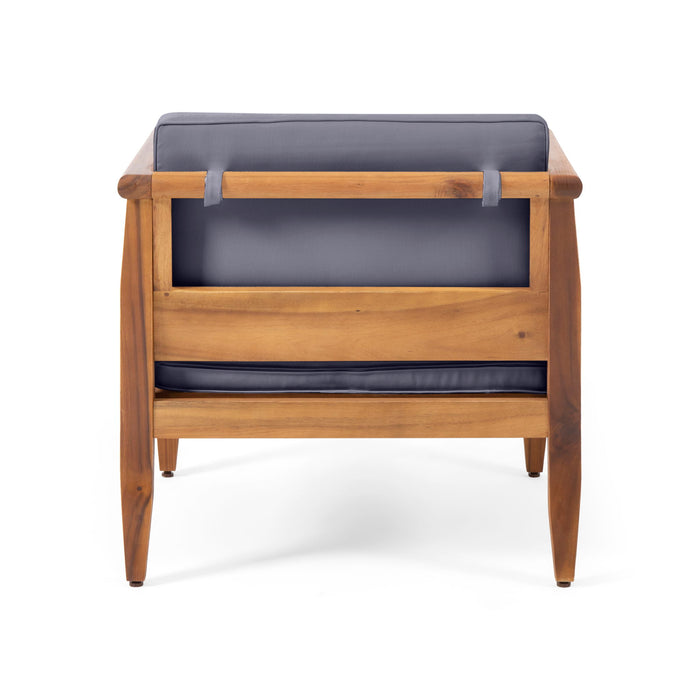 Outdoor Club Chair With Recessed Arms And Cushions