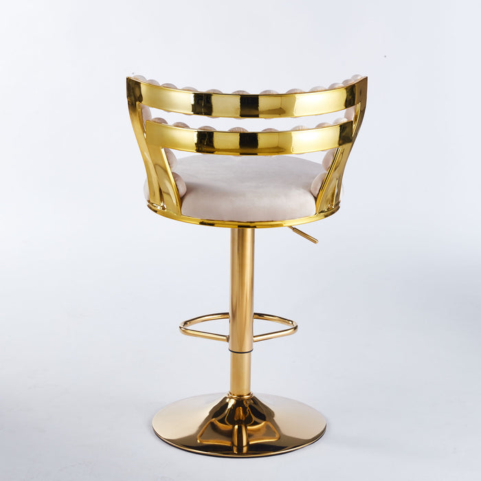 Modern Bar Chair With Iron Tube Legs, Soft Cushions And Comfortable Backrest (Set of 2)