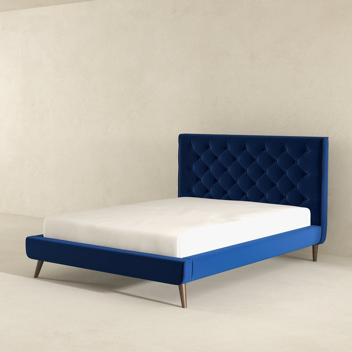 Dillon - Mid-Century Velvet Platform Bed