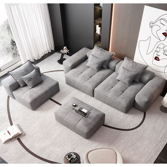 Modern Oversized, Modular Sectional Sofa With Pillows