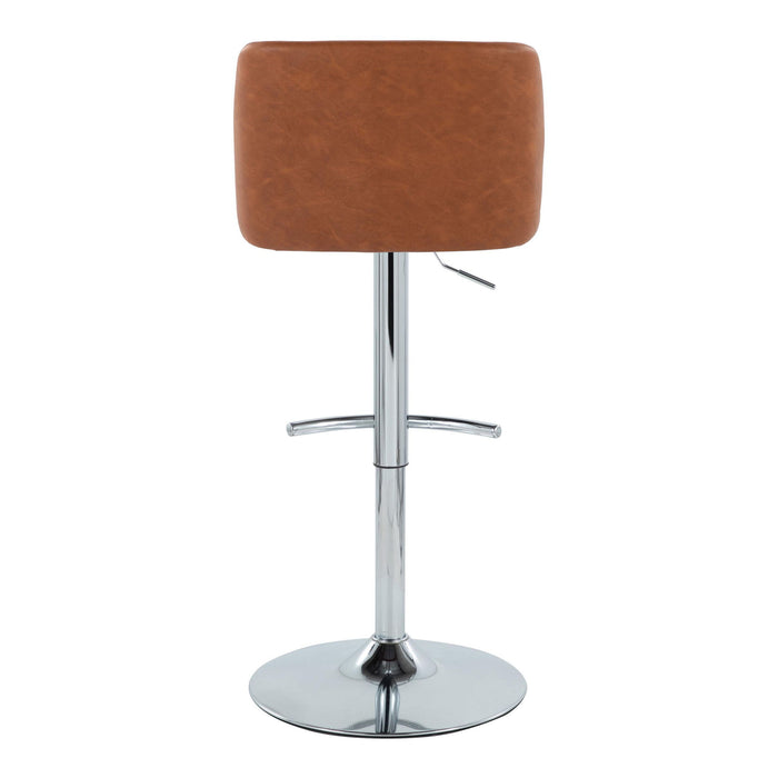 Toriano - Contemporary Adjustable Barstool With Swivel & Rounded T Footrest (Set of 2)