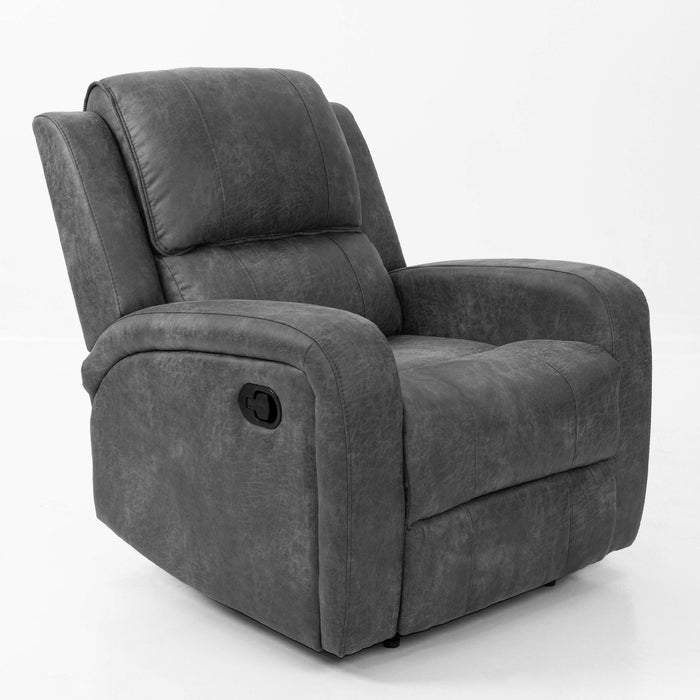 Modern Style Manual Recliner With Square Arms And Tufted Design