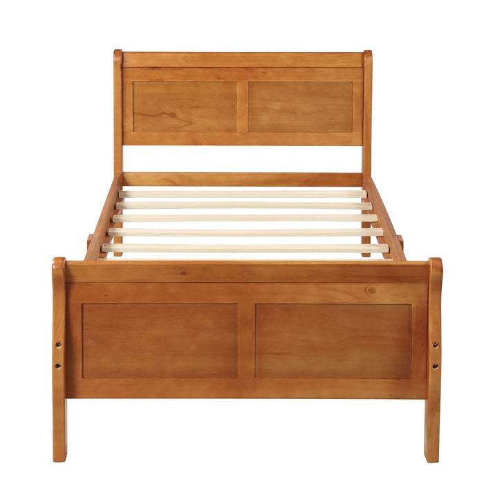 Platform Bed Frame Mattress Foundation Sleigh Bed With Headboard / Footboard / Wood Slat Suppor