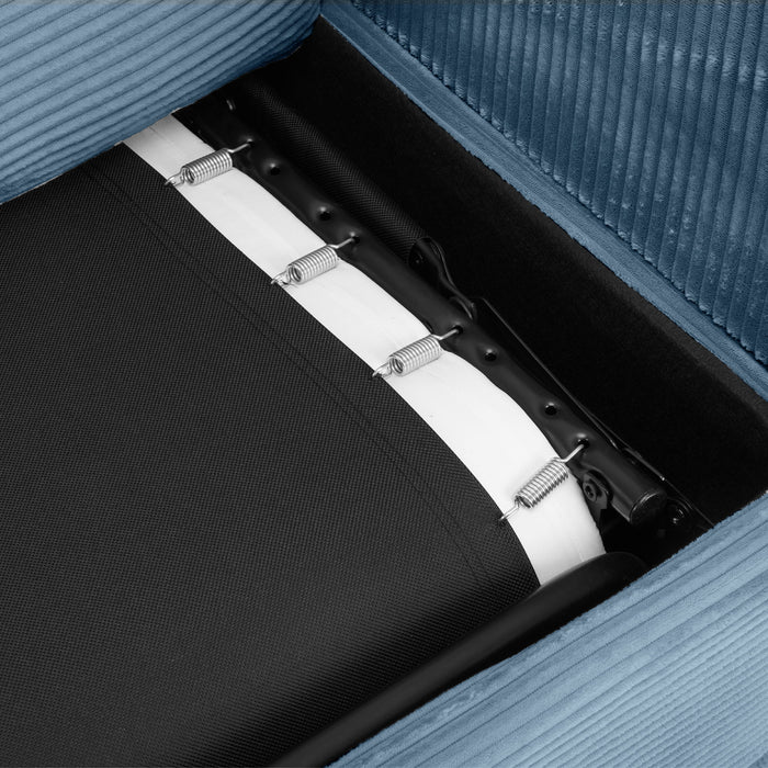 Corduroy Sleeper Sofa Loveseat Sofa With Full Size Mattress, 2 USB Ports, 2 Cup Holders, 2 Side Pockets And Phone Holder