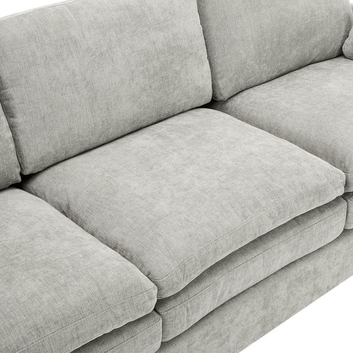 Cozy Upholstered 3 Seater Sofa With Double Cushion