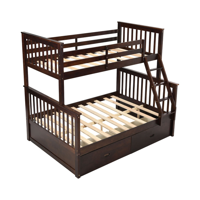 Bunk Bed With Ladder, And Safety Guard Rails