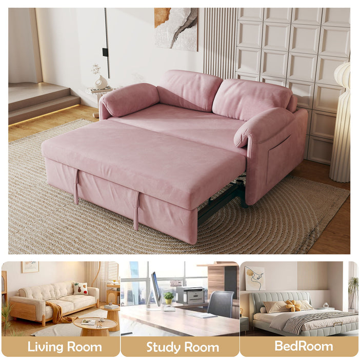 Sofa, Dual Purpose Lounge With Retractable Queen Size Bed