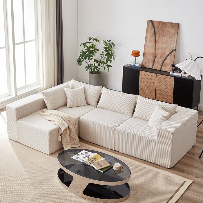 Modular L Shaped Sectional Compressed Sofa, Free Combination