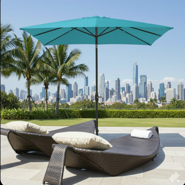 high quality rectangular patio umbrella Rectangular Patio Umbrella With Crank Tilt, Polyester UV-Resistant Canopy