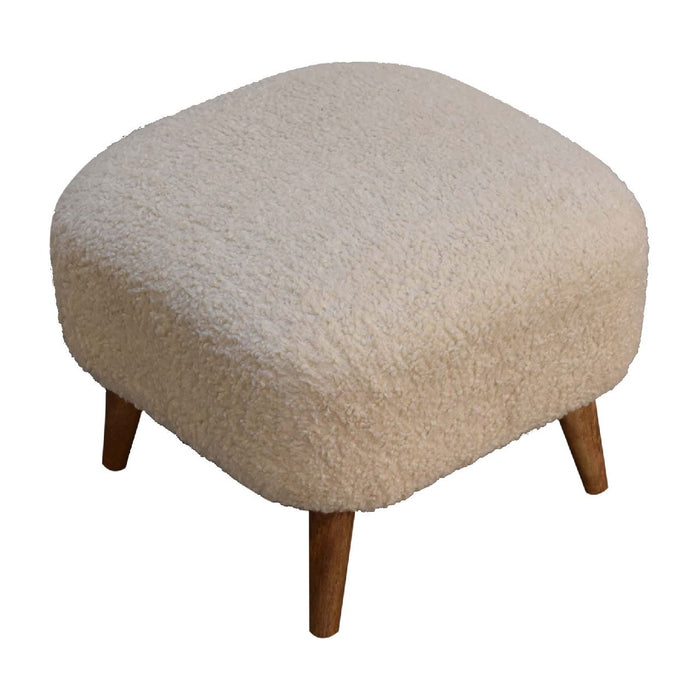 Square Footstool - Cream
