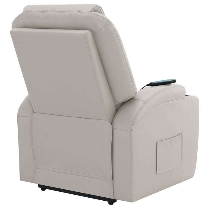 Selwyn - Upholstered Power Massage Recliner With Heat And Massage Functions - Champagne