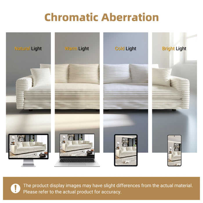 Deep Seat Convertible Sofa With Soft Pillows And Ottomans