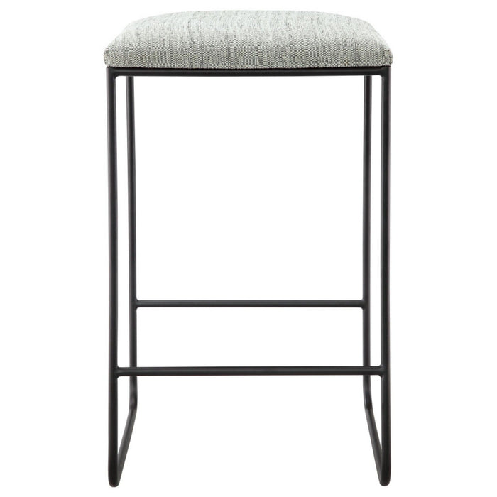 Counter Stool With Faux Seat - Heathered Gray / Matte Black