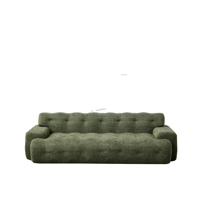 Cloud Series Minimalist Button Tufted Square Arm 3 Seater Sofa