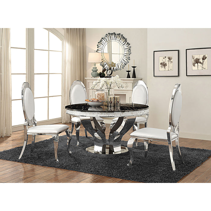 Rory - 5 Piece Dining Set With Polished And Deep - Chrome