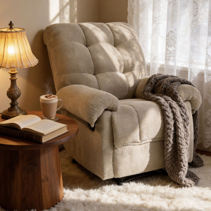 Manual Recliner, Padded Footrest