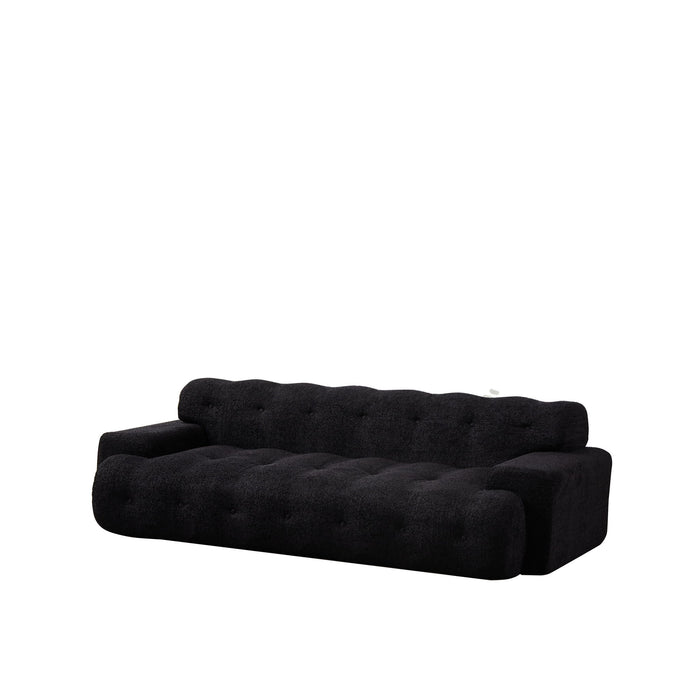 Cloud Series Minimalist Button Tufted Square Arm 3 Seater Sofa
