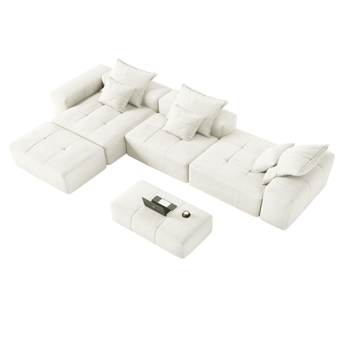Modern Oversized Diy Combination Modular Sectional Sofa With Pillows
